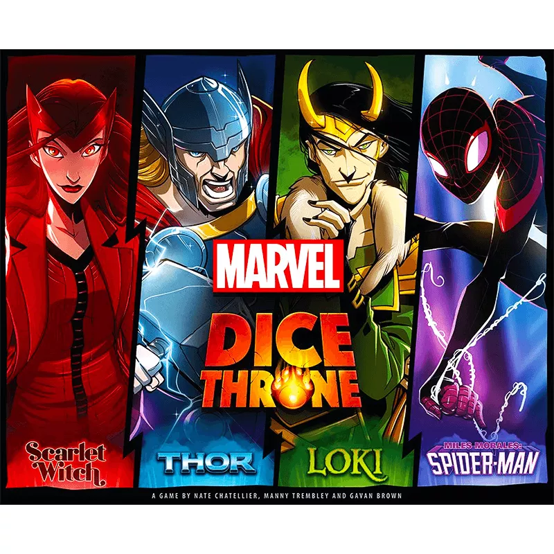Marvel Dice Throne Scarlet Witch Vs Thor Vs Loki Vs Spider-Man | USAopoly | Kampfbrettspiel | En