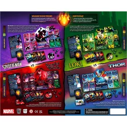 Marvel Dice Throne Scarlet Witch Vs Thor Vs Loki Vs Spider-Man | USAopoly | Jeu De Société De Combat | En