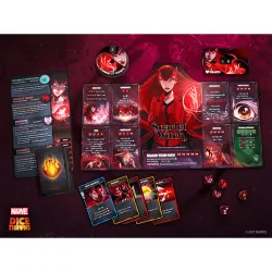 Marvel Dice Throne Scarlet Witch Vs Thor Vs Loki Vs Spider-Man | USAopoly | Jeu De Société De Combat | En