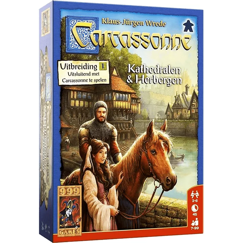 Carcassonne Kathedralen & Herbergen Uitbreiding 1 | 999 Games | Familie Bordspel | Nl