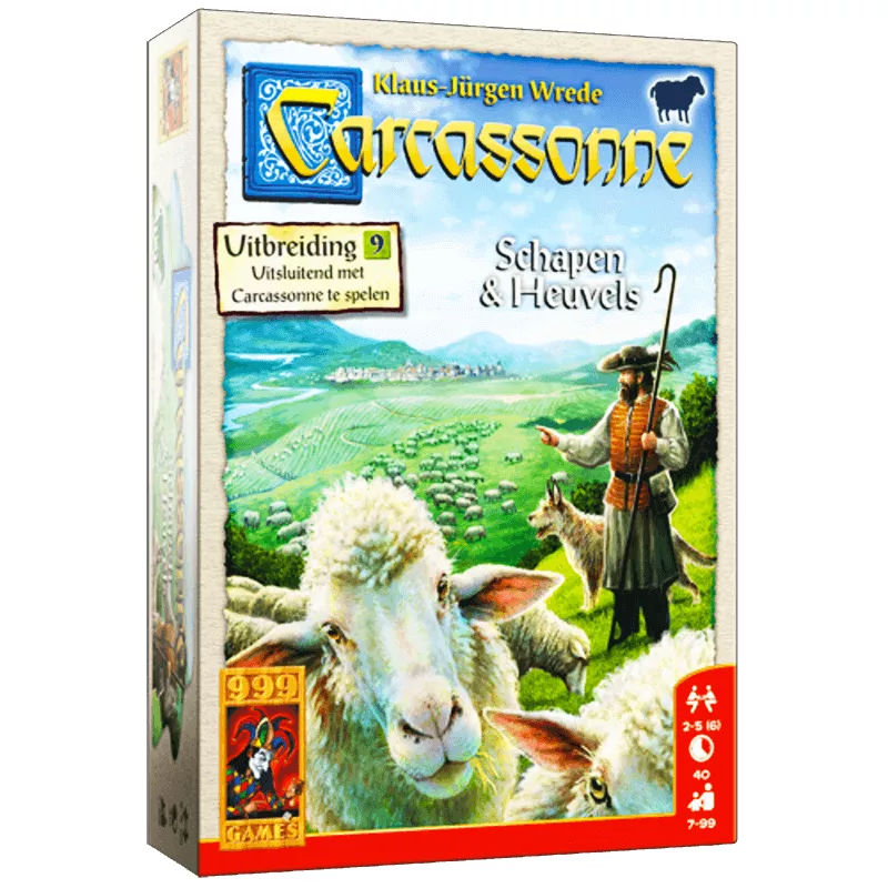 Carcassonne Moutons Et Collines Extension 9 | 999 Games | Jeu De Société Familial | Nl